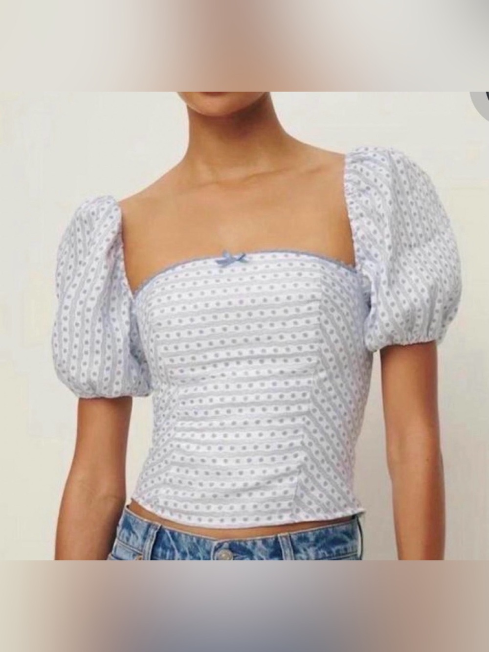 Marella Floral 100% Linen Puff-Sleeve Top